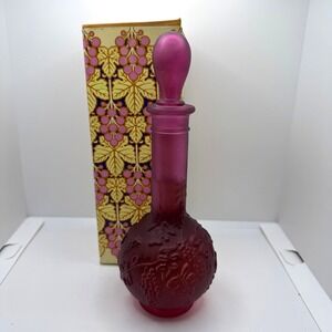 Vintage Avon Grape Bud Vase Skin So Soft Bath Oil Bottle w/ Box‎